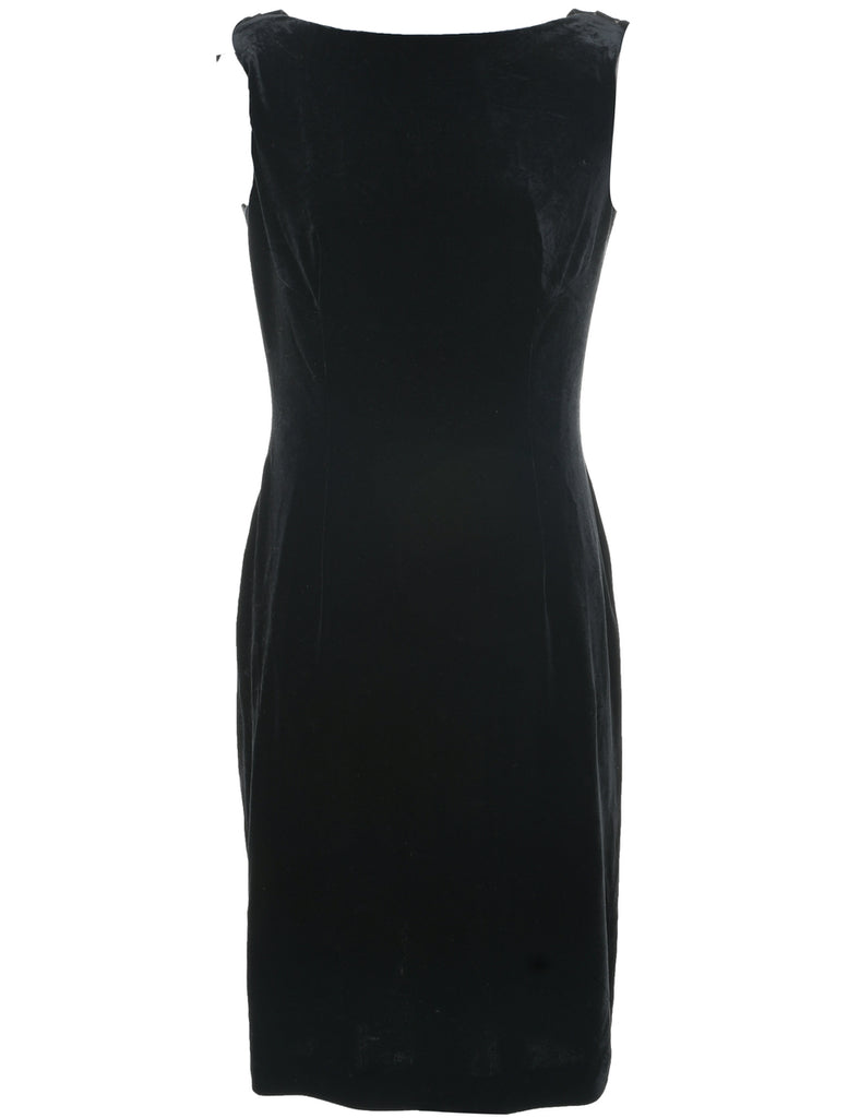 Velvet Black Evening Dress - S