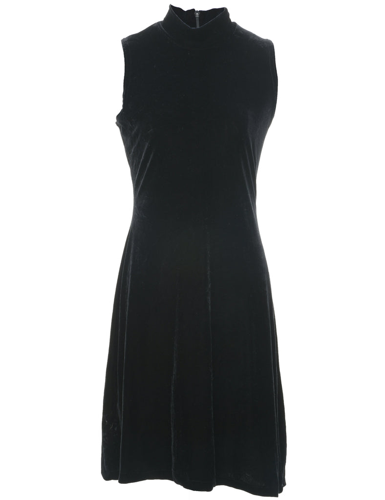 Velvet Black Evening Dress - M