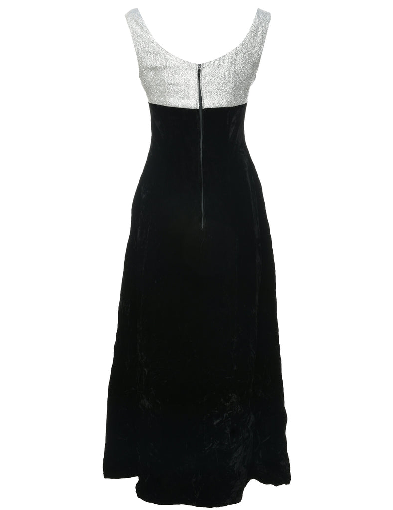 Velvet Black Evening Dress - S