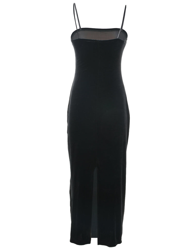 Velvet Black Evening Dress - XS