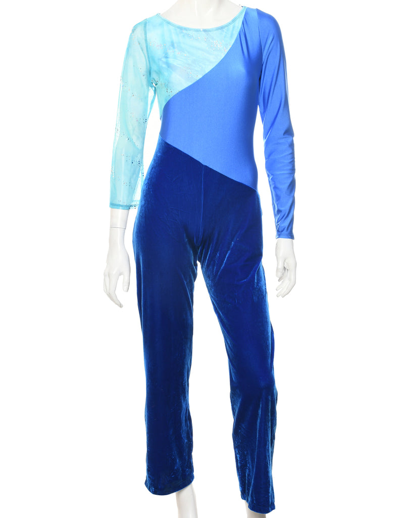 Velvet Colour Block Jumpsuit - M