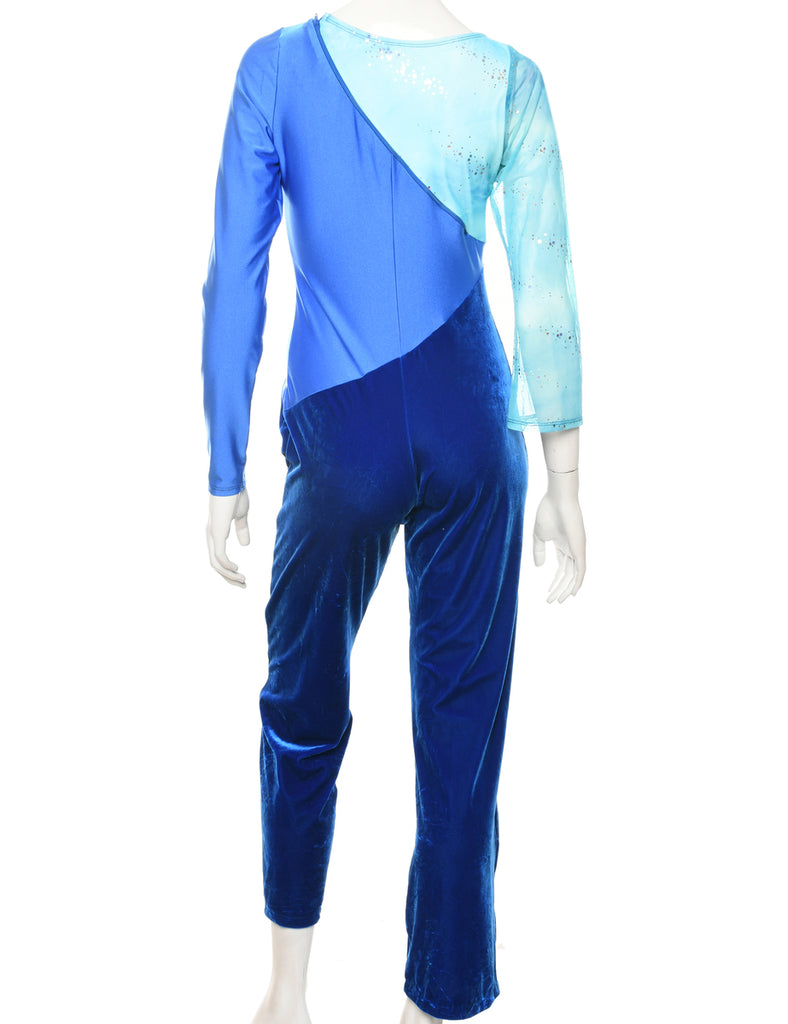 Velvet Colour Block Jumpsuit - M