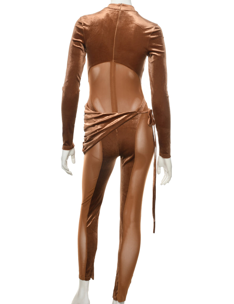 Velvet Copper Jumpsuit - XS