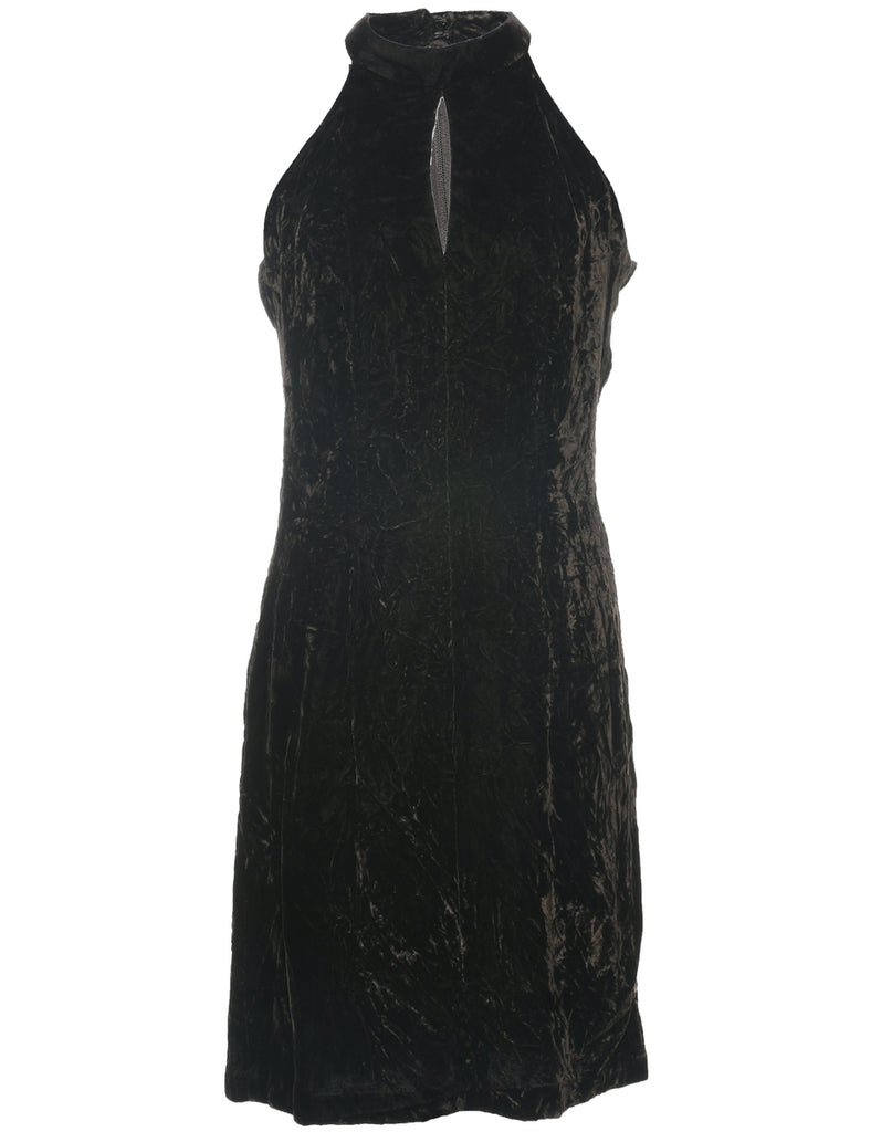 Velvet Dark Brown Evening Dress - M