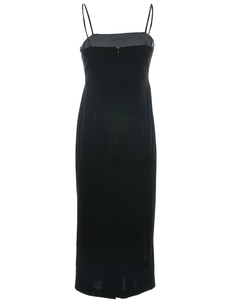 Velvet Embellished Evening Dress - S