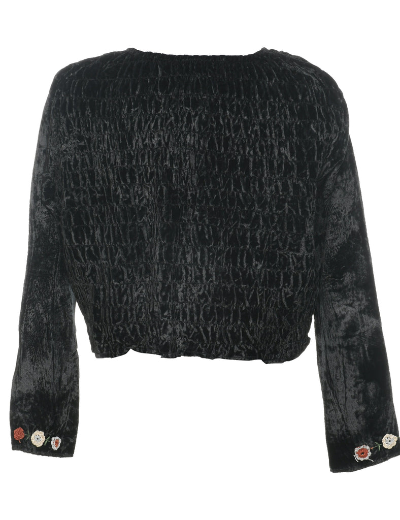 Velvet Fabric Evening Blouse - M