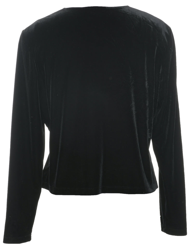 Velvet Fabric Evening Blouse - L