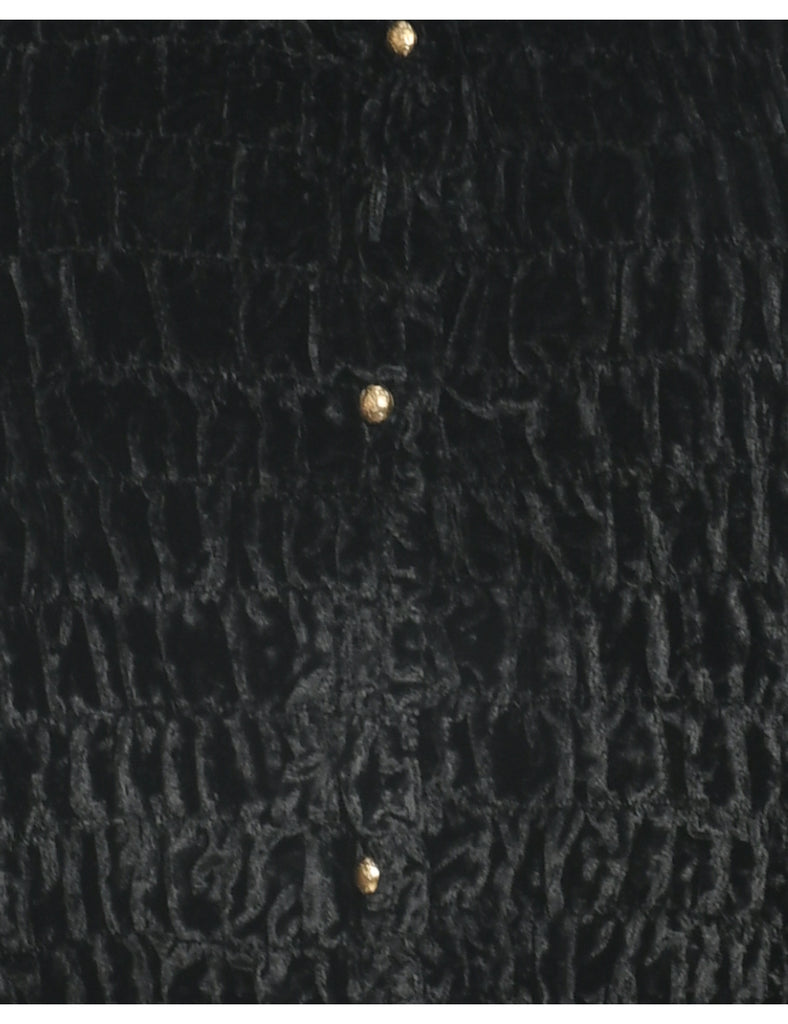 Velvet Fabric Evening Blouse - M