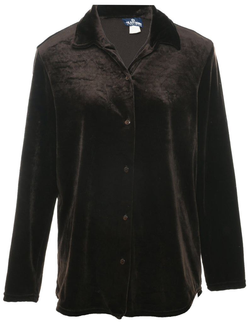 Velvet Fabric Evening Shirt - M