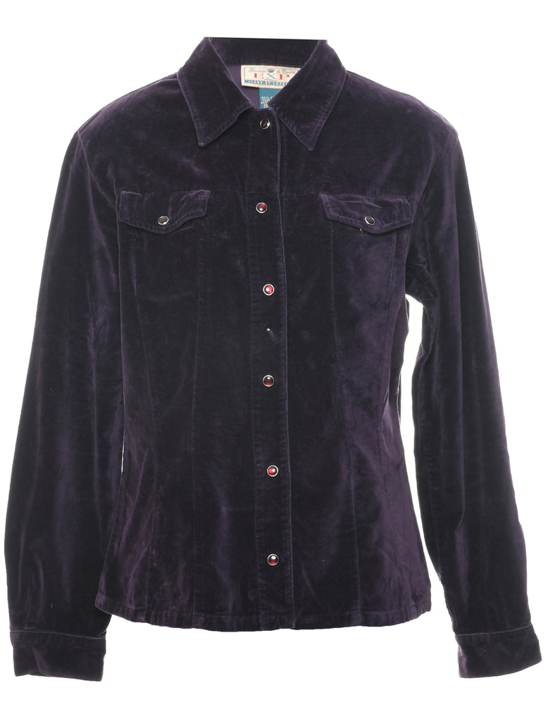 Velvet Fabric Evening Shirt - M