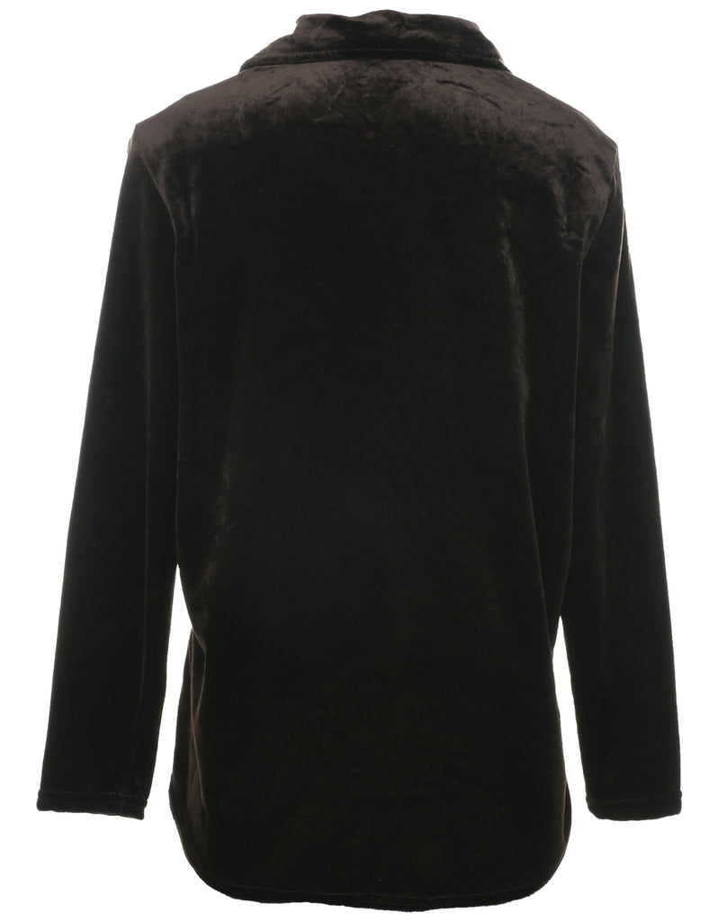 Velvet Fabric Evening Shirt - M