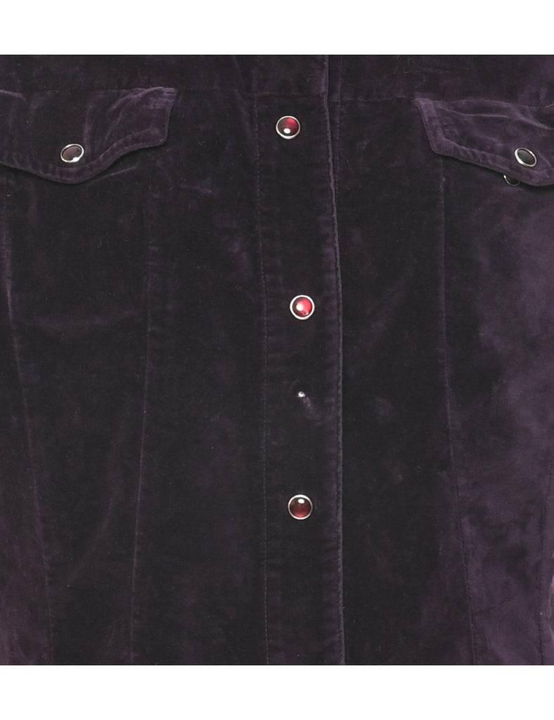 Velvet Fabric Evening Shirt - M