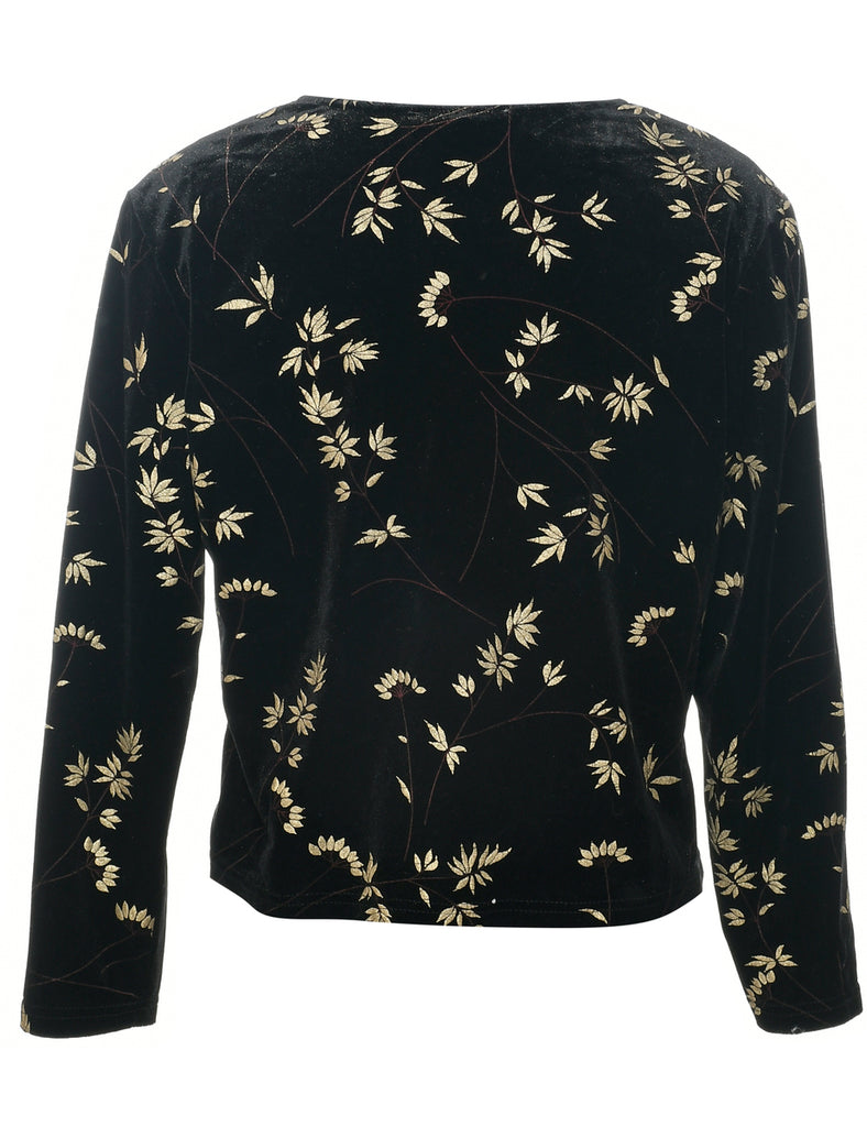 Velvet Fabric Evening Top - L