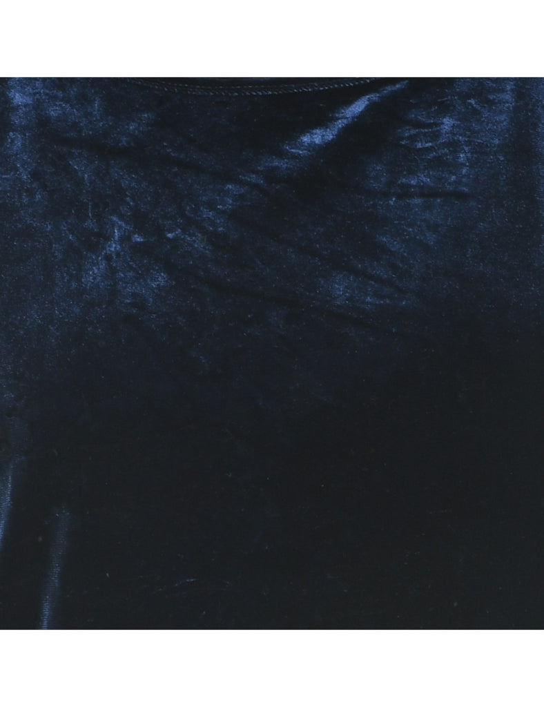 Velvet Fabric Navy Evening Top - M
