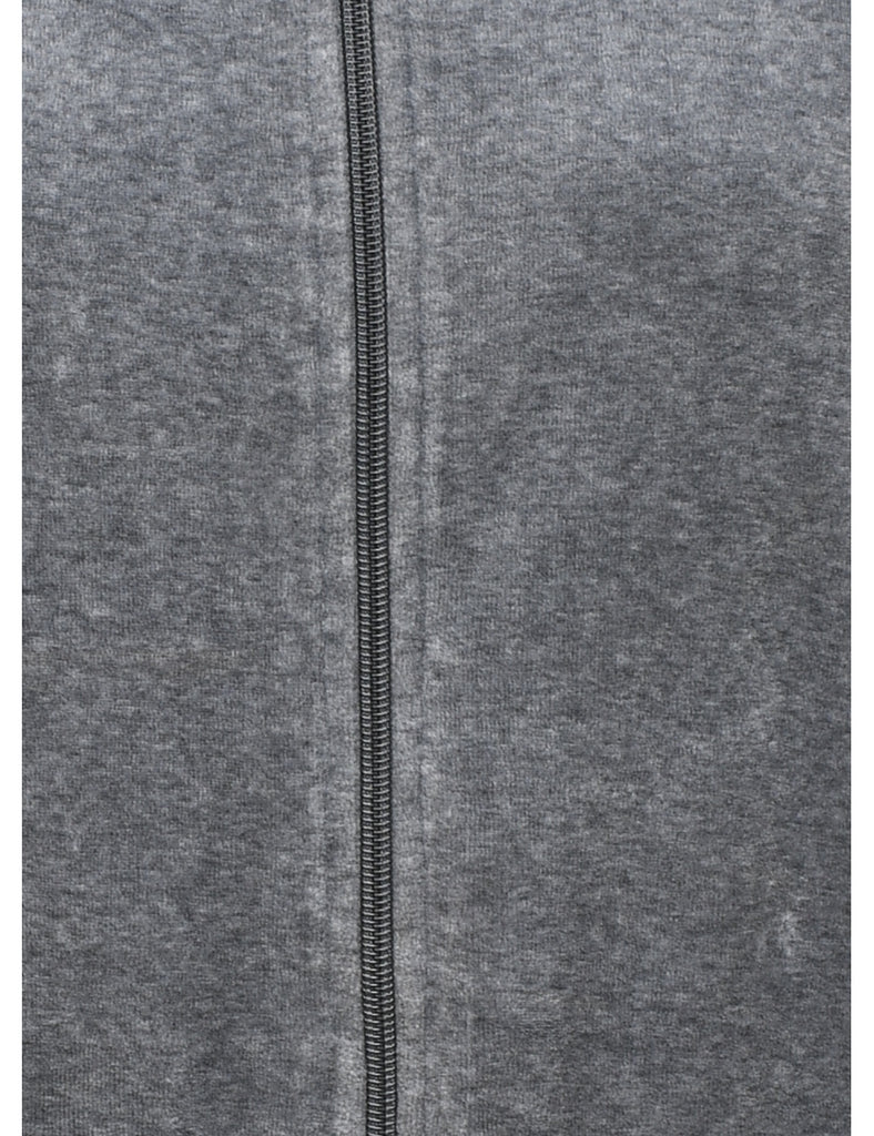 Velvet Hooded Grey Y2K Ecko Sweatshirt - M
