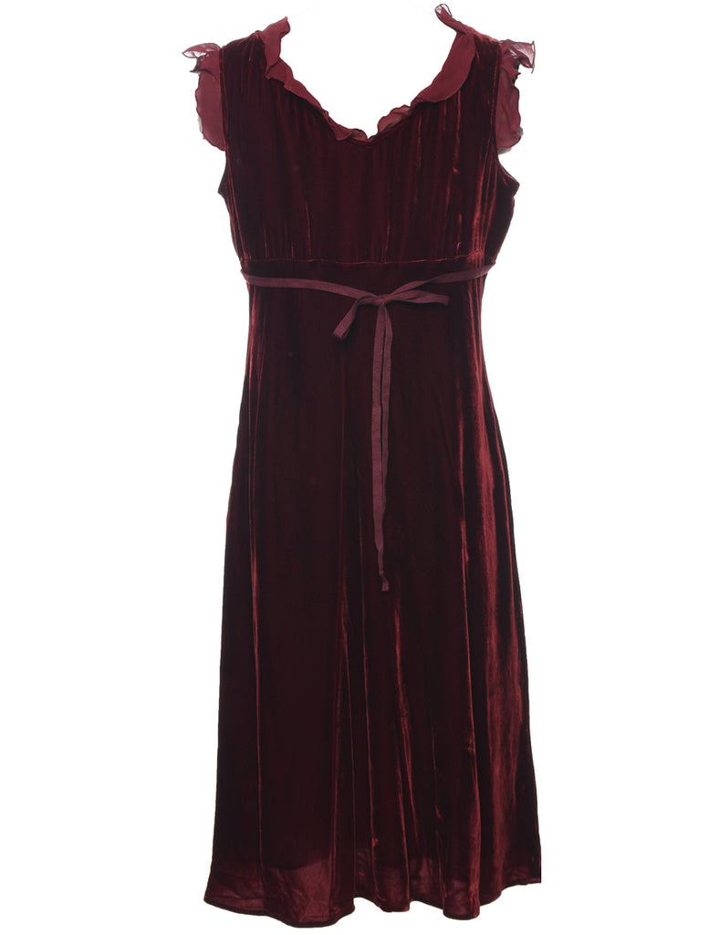 Velvet Maroon Evening Dress - L