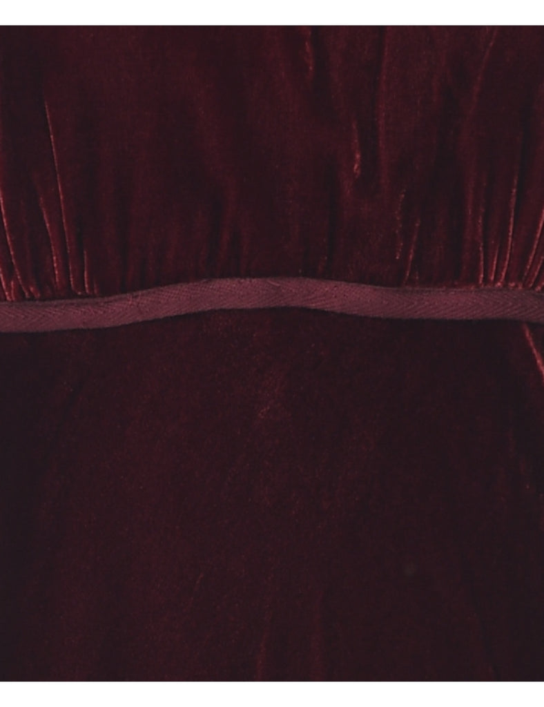 Velvet Maroon Evening Dress - L