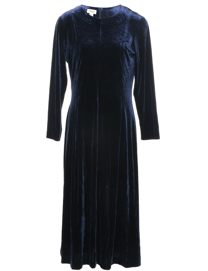 Velvet Navy Evening Dress - M