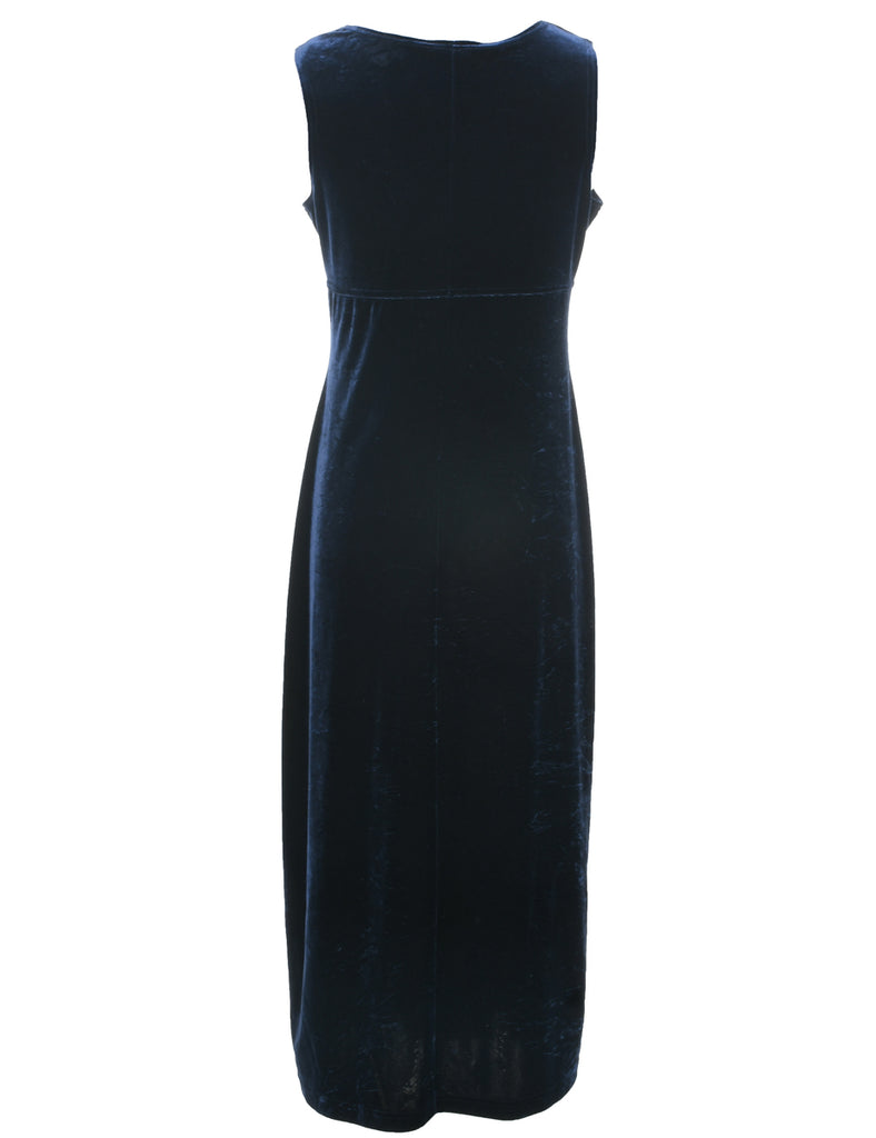 Velvet Navy Evening Dress - M