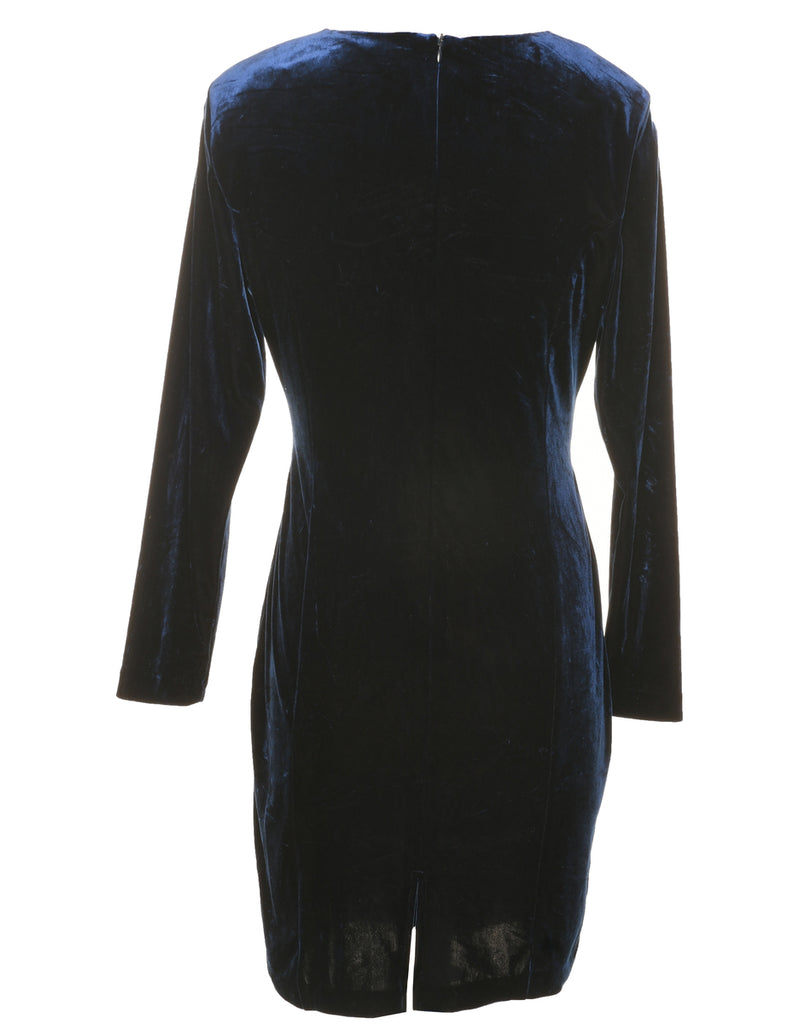 Velvet Navy Evening Dress - M