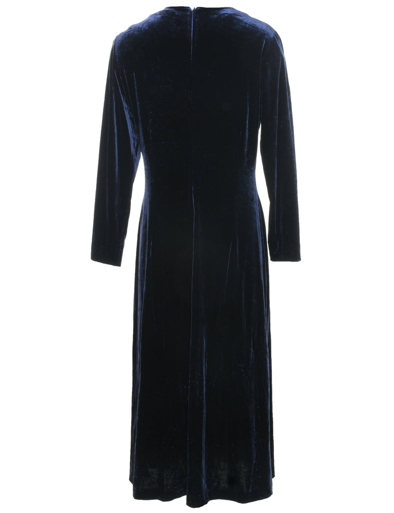 Velvet Navy Evening Dress - M