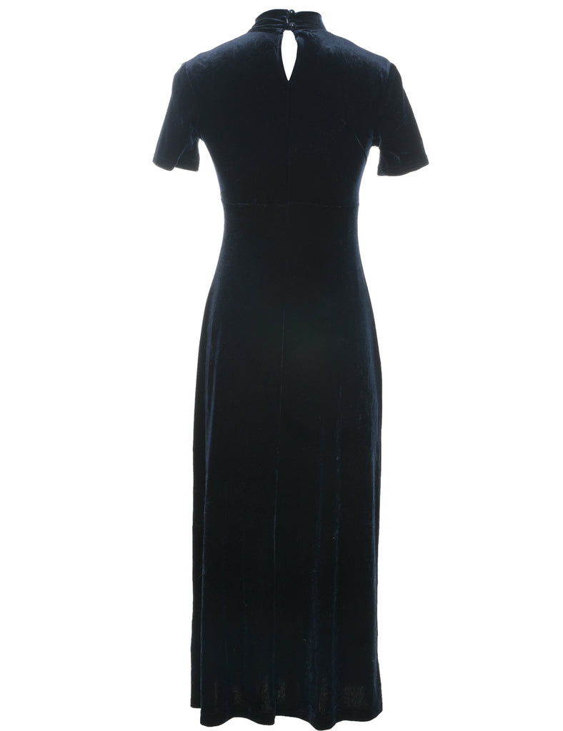 Velvet Navy Evening Dress - XS