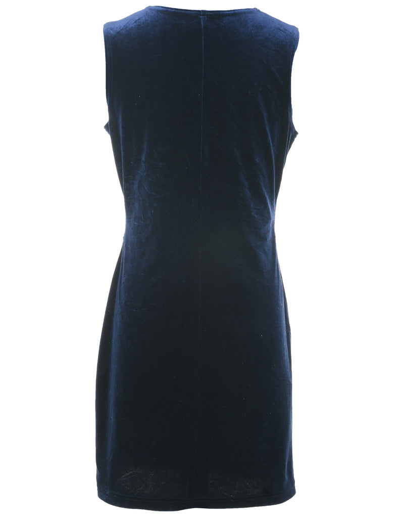 Velvet Navy Evening Dress - M