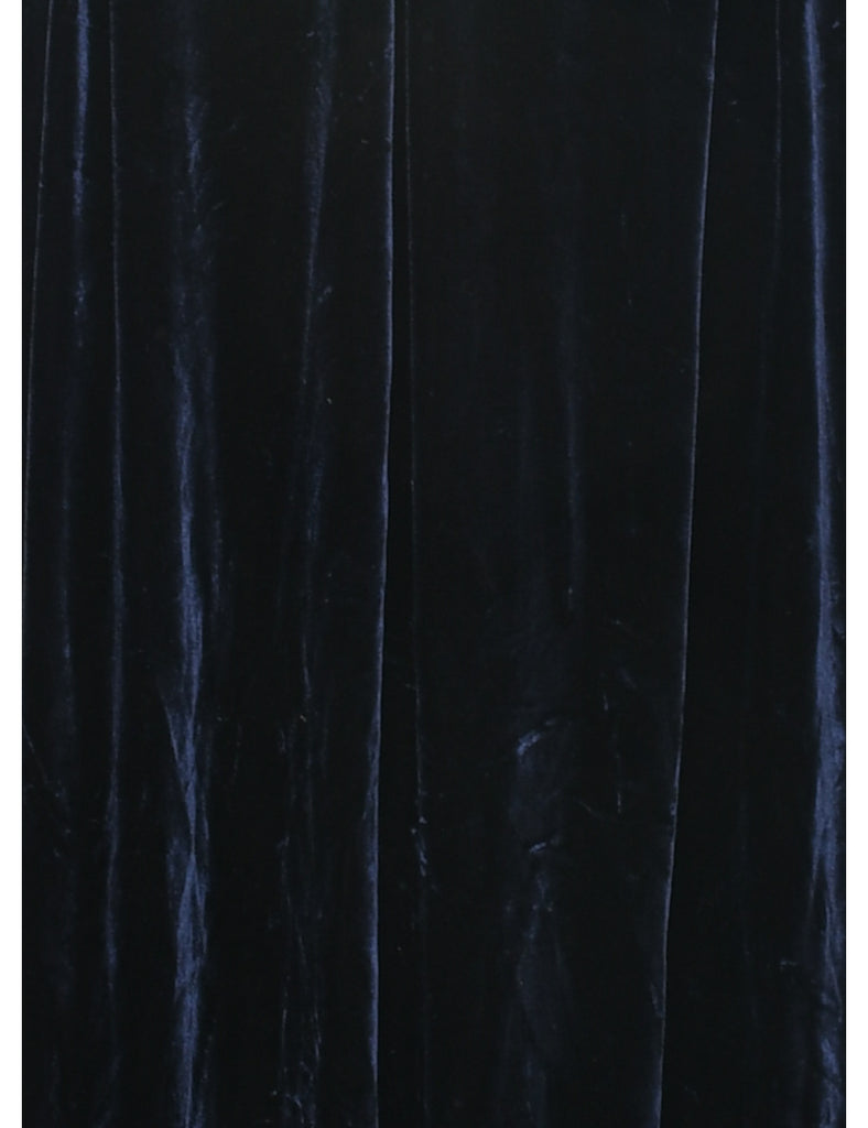 Velvet Navy Evening Dress - M