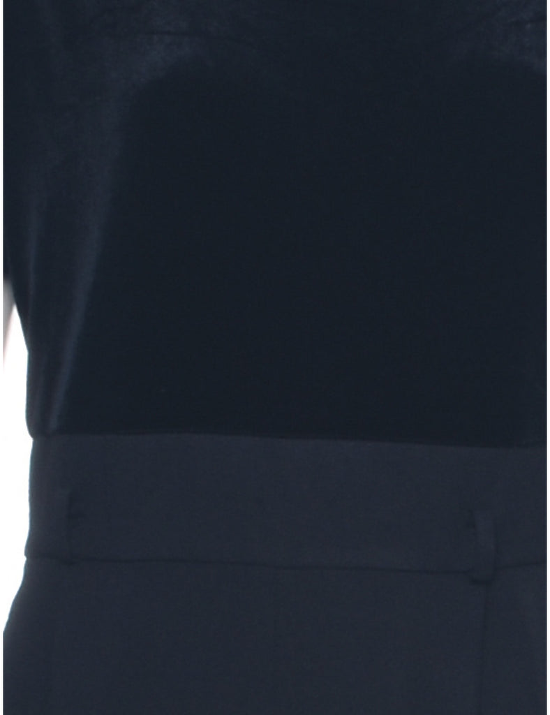 Velvet Panel Black Jumpsuit - M