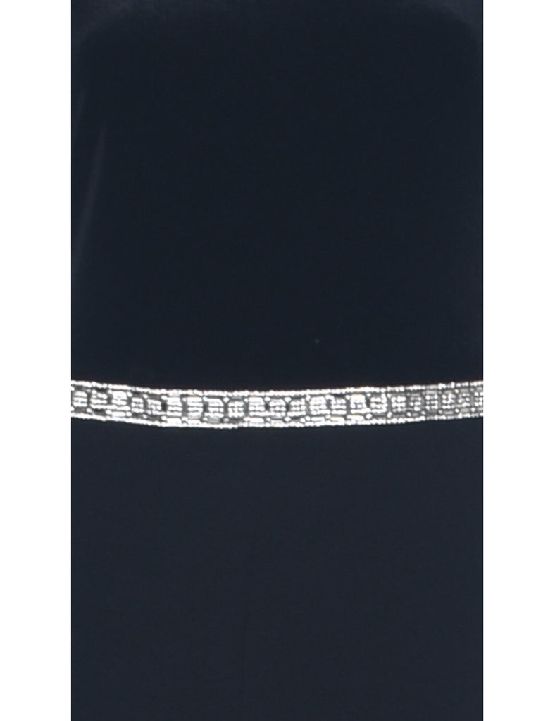 Velvet Panel Black Jumpsuit - S