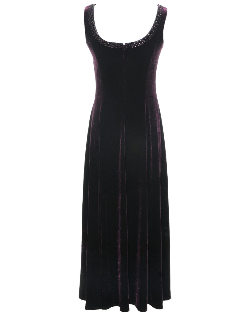 Velvet Plum Evening Dress - S