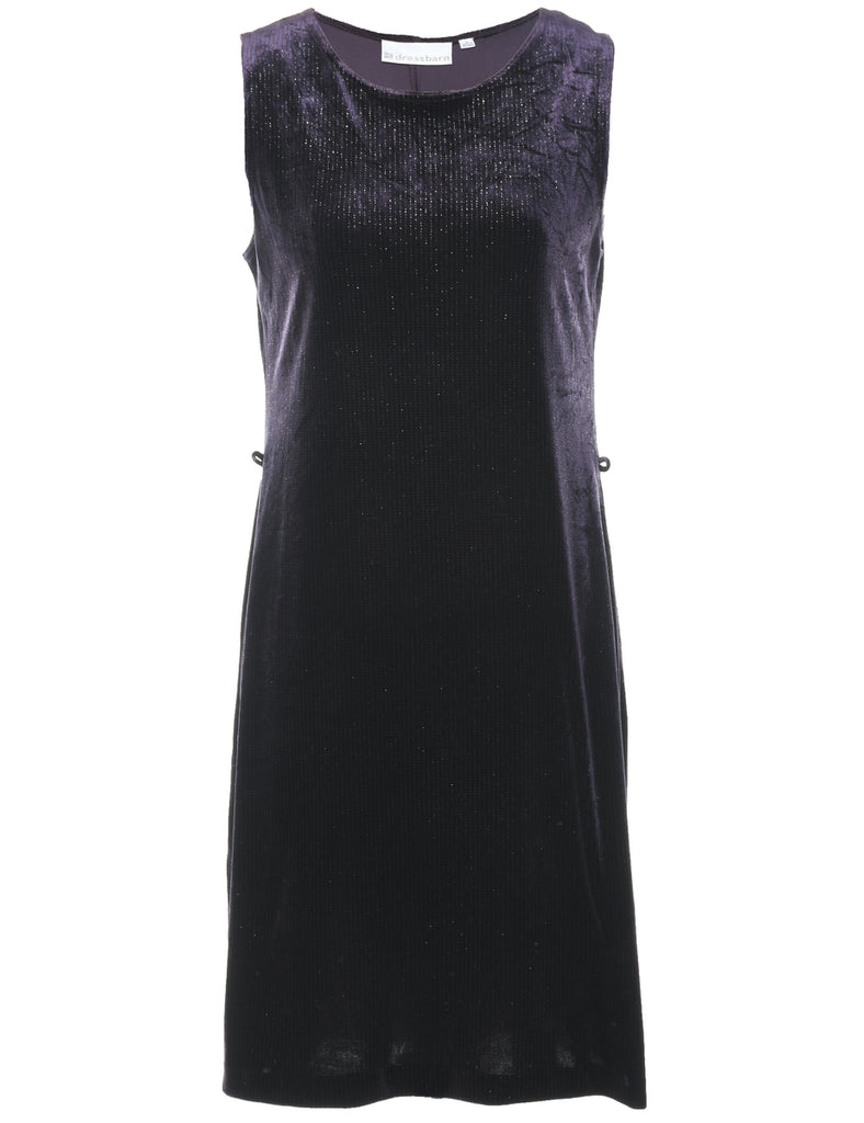 Velvet Purple Evening Dress - M