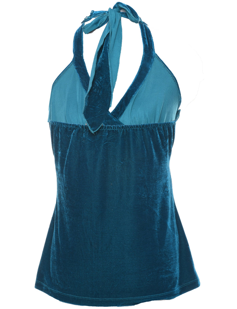 Velvet Turquoise Evening Top - S