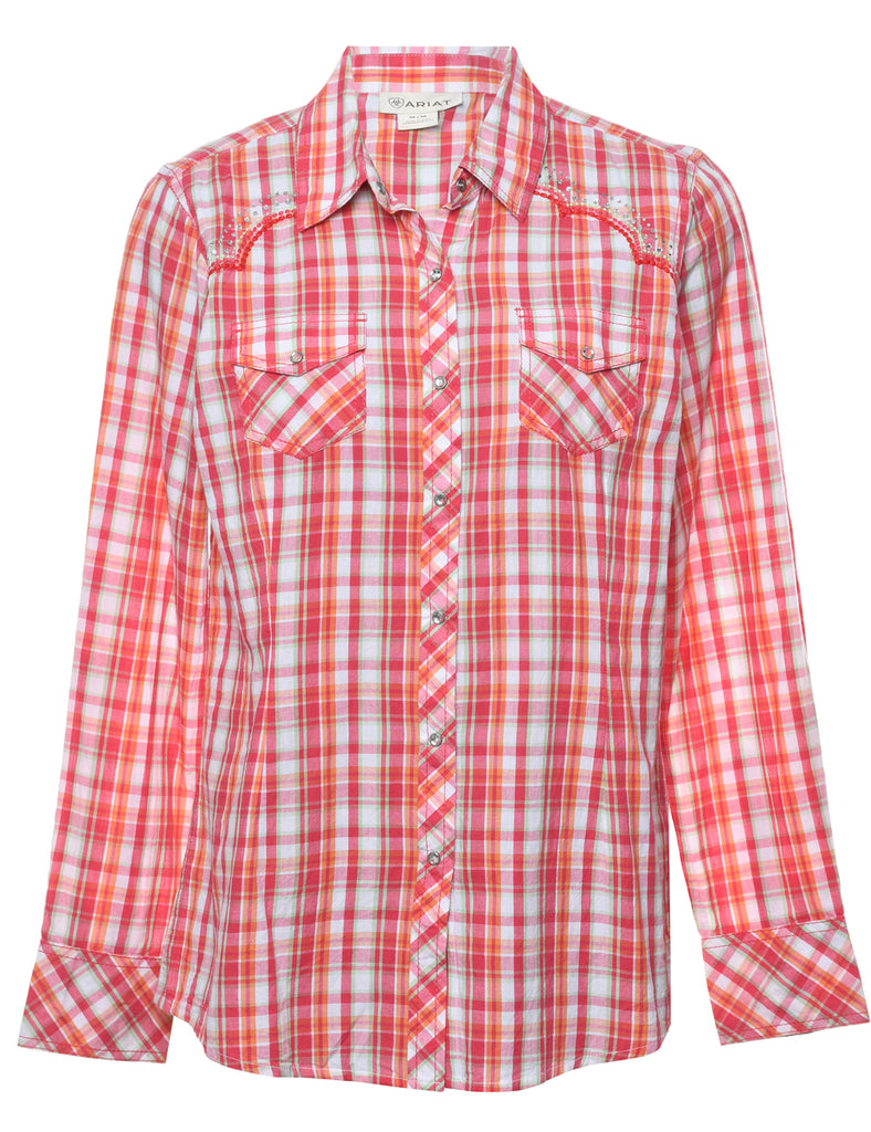 Western Checked Pattern Shirt - M