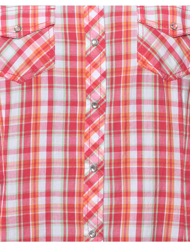 Western Checked Pattern Shirt - M