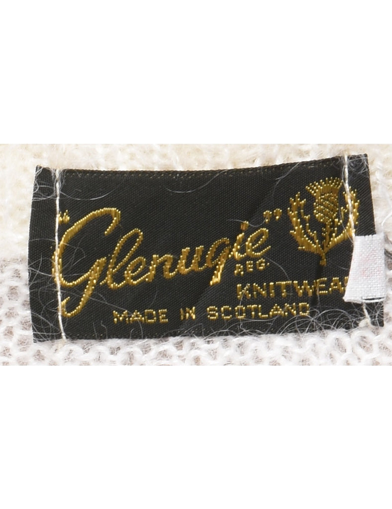 White Button Front Cardigan - L