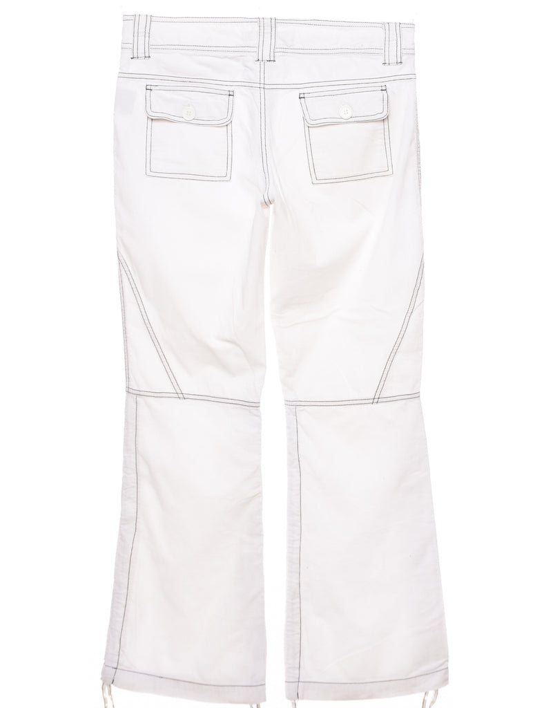 White Flared Leg Y2K Trousers - W32 L29