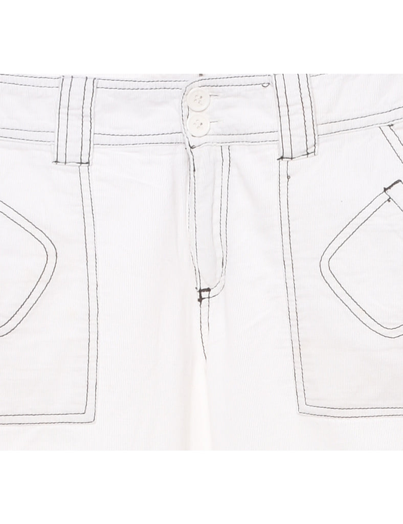 White Flared Leg Y2K Trousers - W32 L29