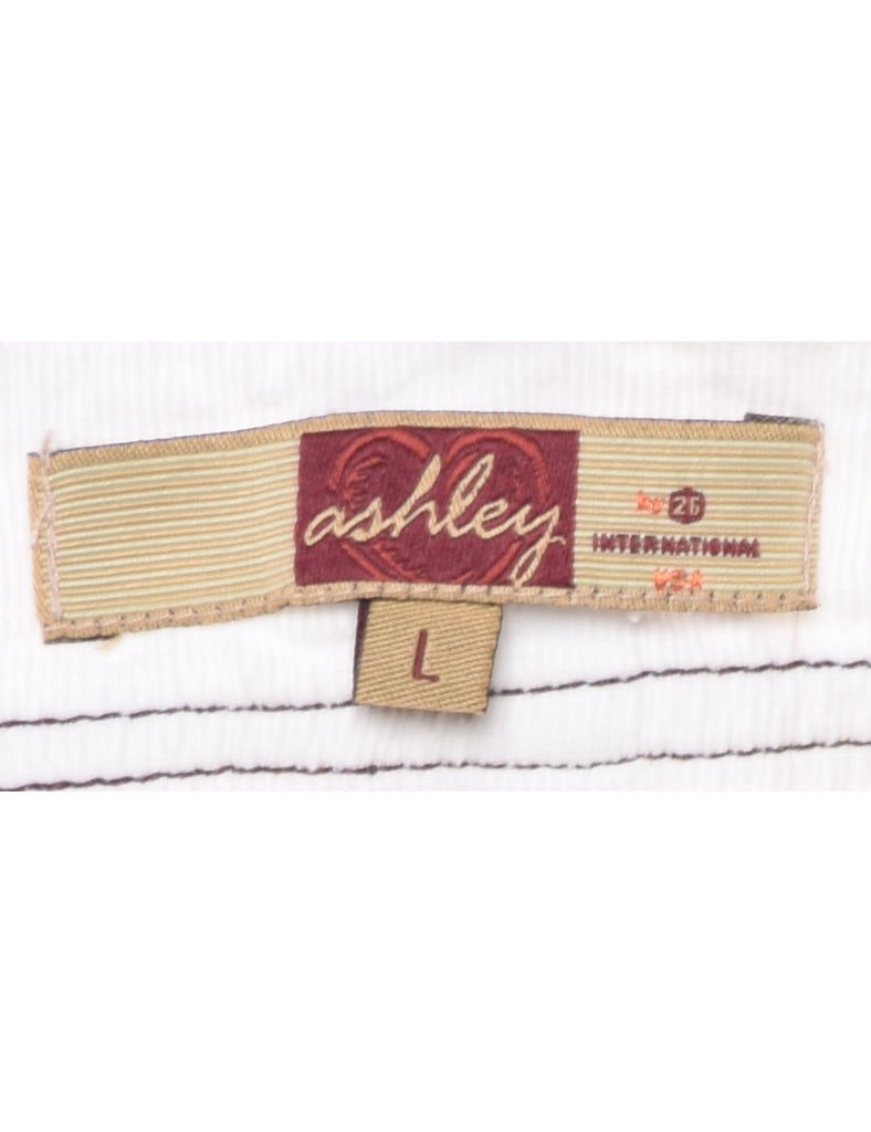 White Flared Leg Y2K Trousers - W32 L29