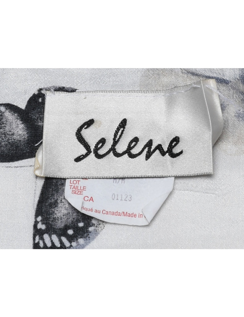 White Floral Blouse - M