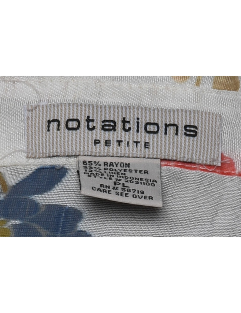 White Floral Shirt - L