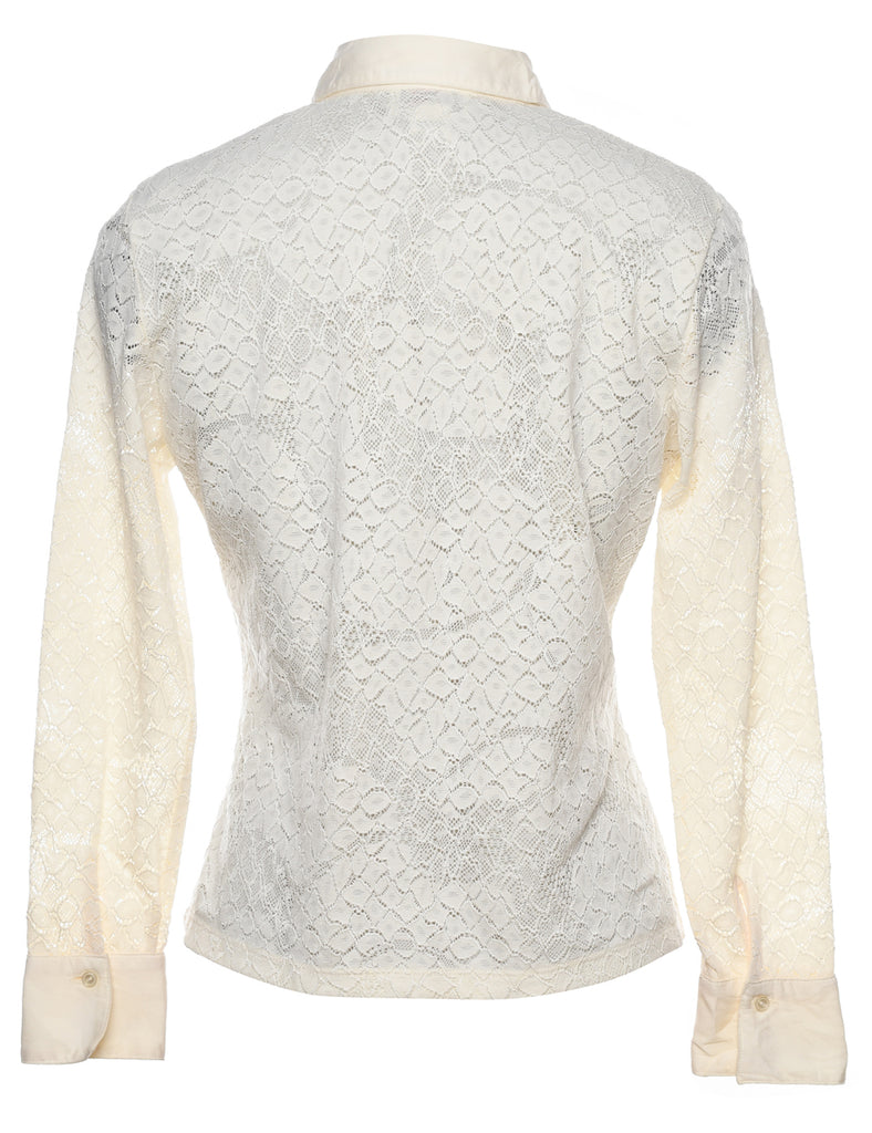 White Lace Evening Shirt - S