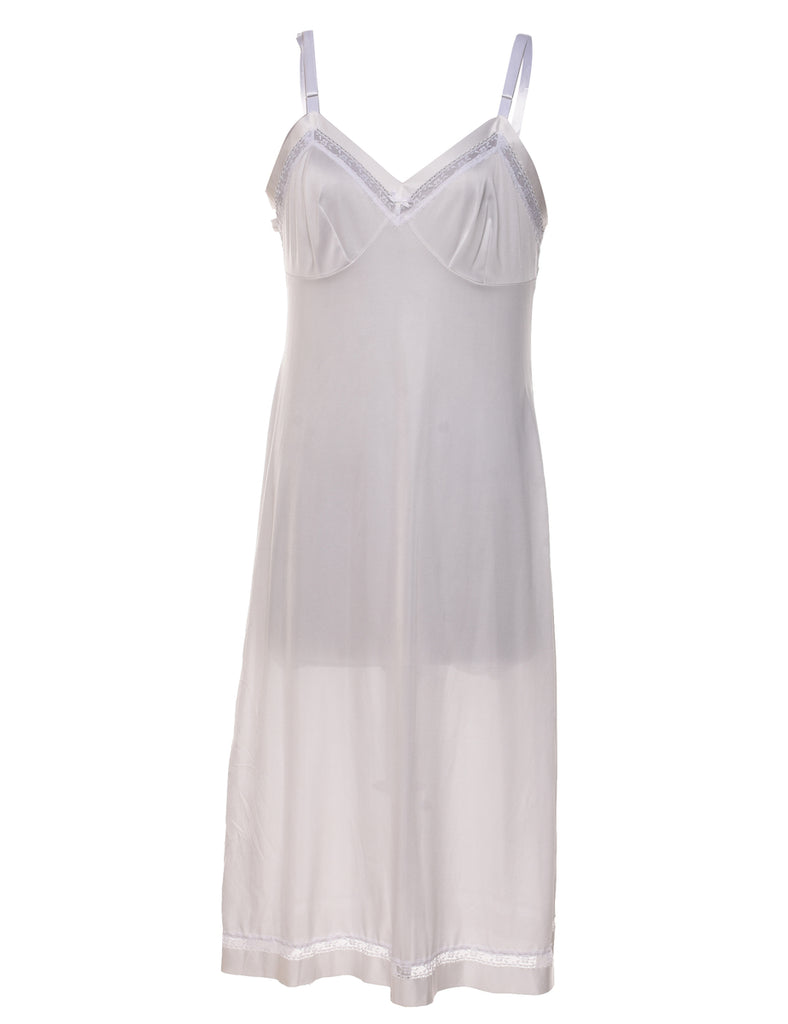 White Lace Slip Dress - S