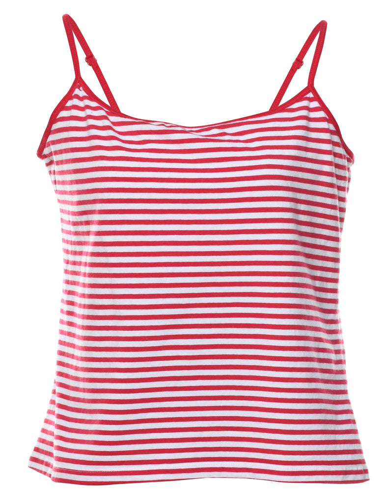 White & Red Striped Vest - M