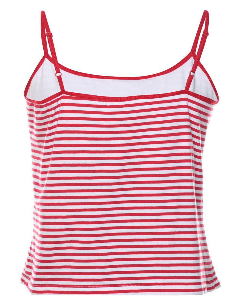 White & Red Striped Vest - M
