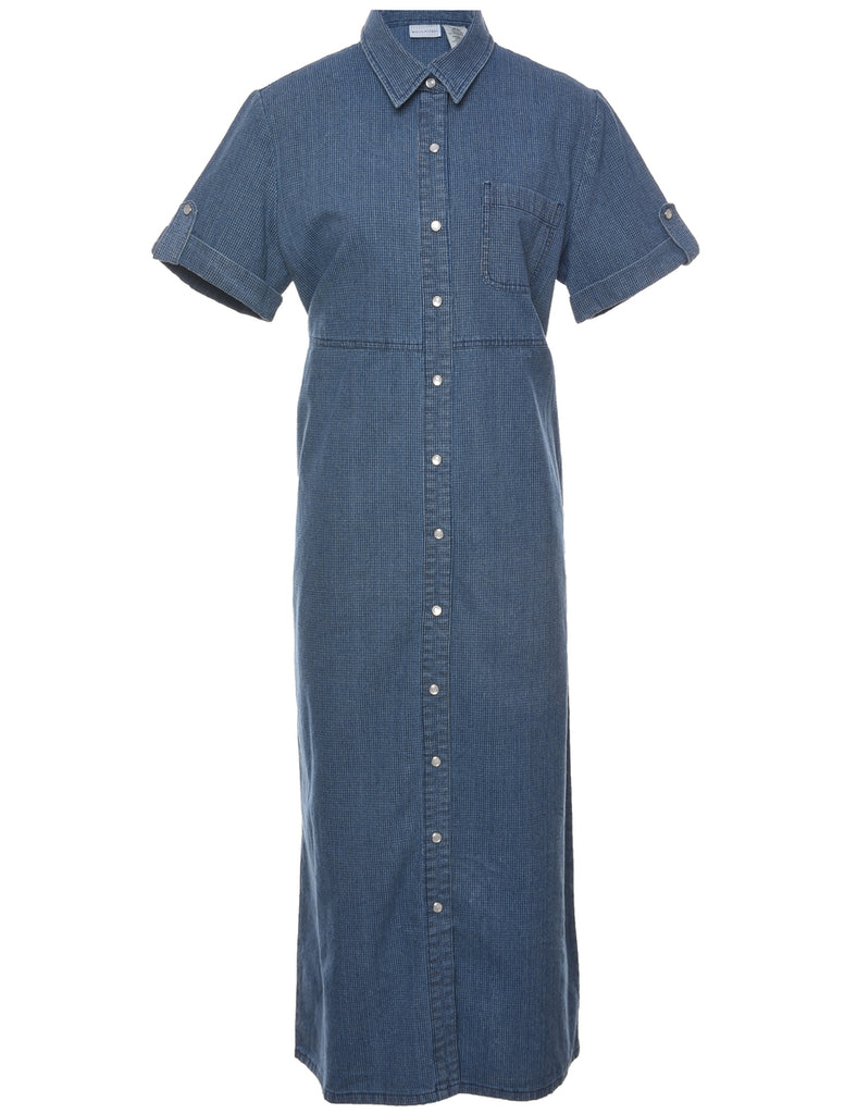White Stag Striped Denim Dress - M