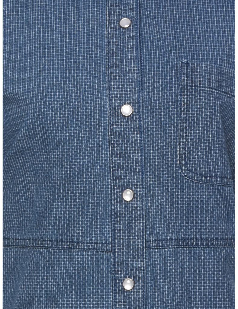 White Stag Striped Denim Dress - M