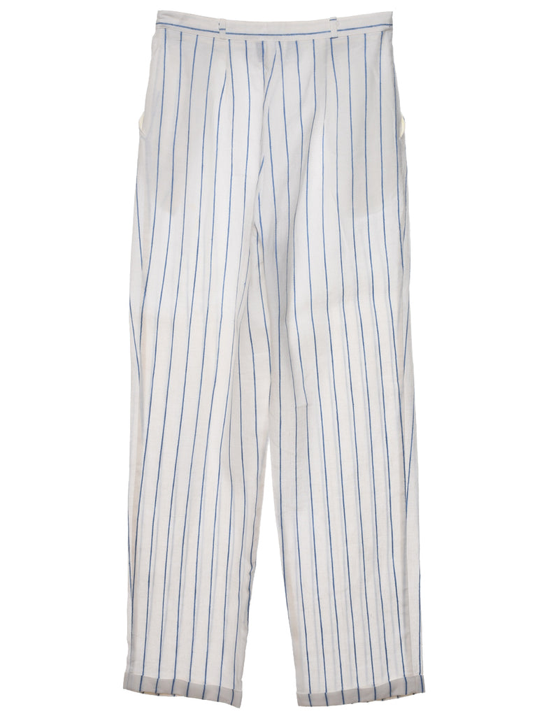 White Striped Trousers - W26 L30