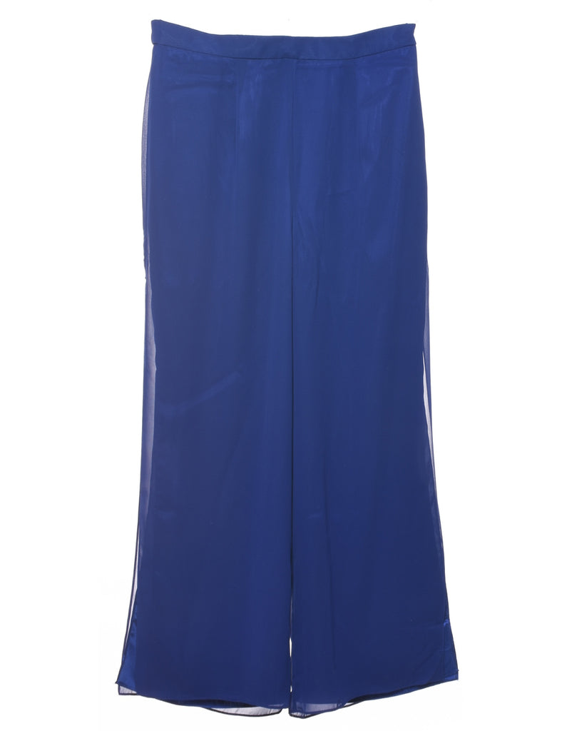 Wide Leg Blue Trousers - W32 L26