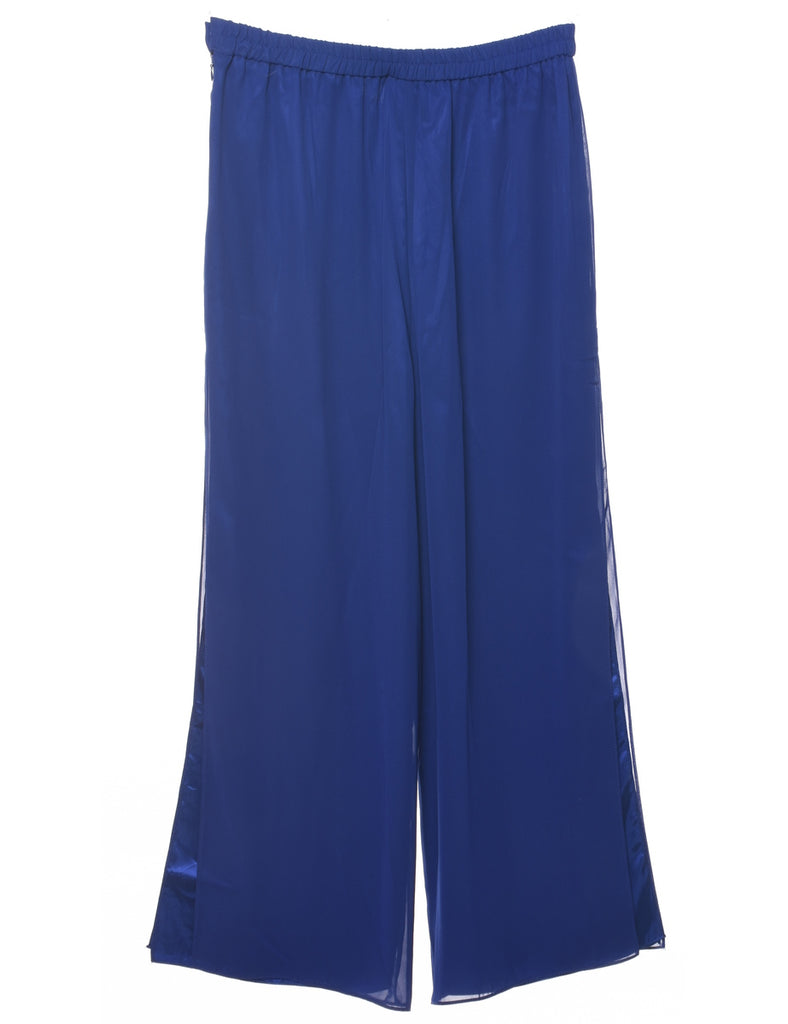 Wide Leg Blue Trousers - W32 L26